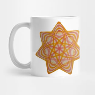 Spirograph Orange and Pink Radial Star Mug